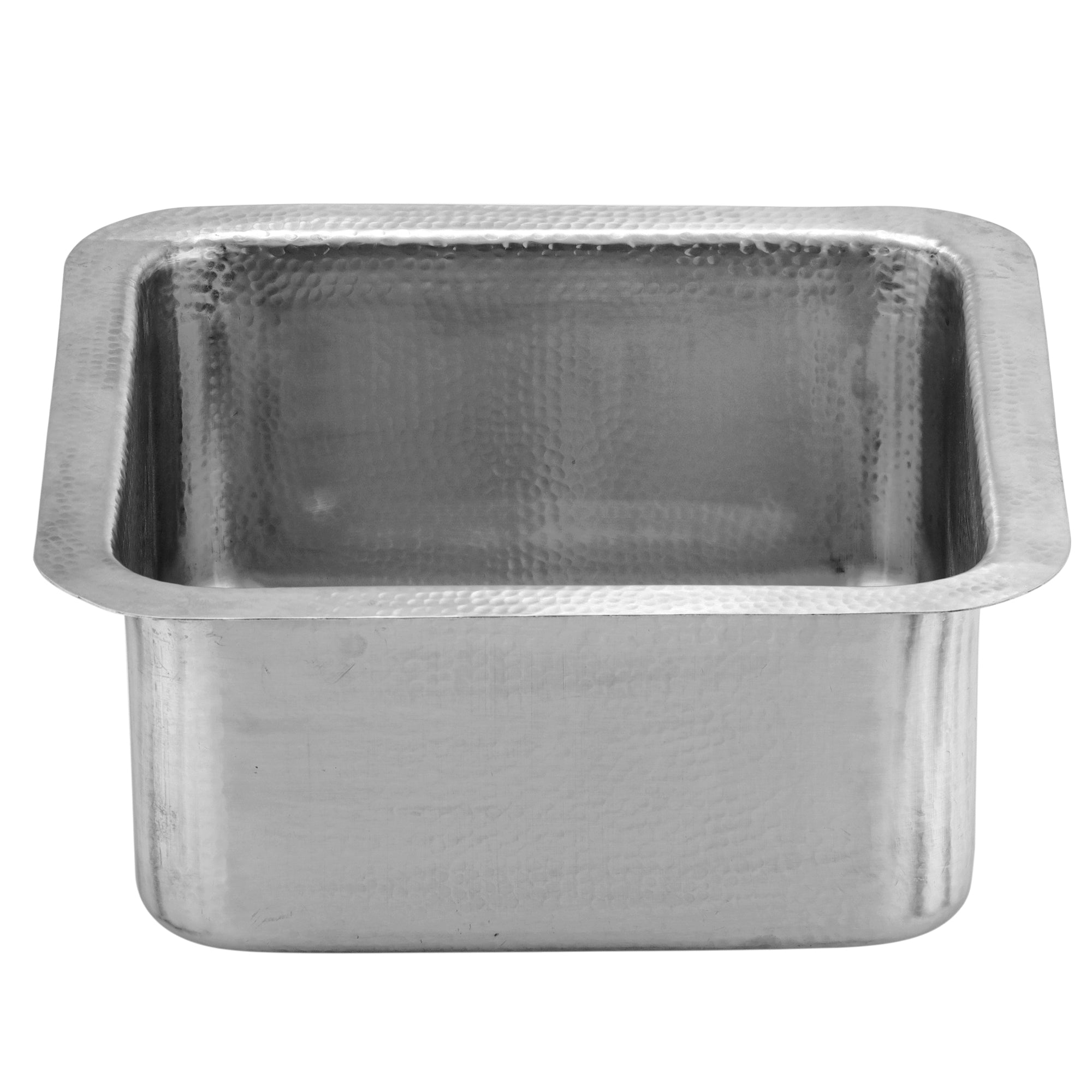 Nantucket Sinks 16 1/2" Square Hammered Satin Matte Finish Stainless Bar Sink