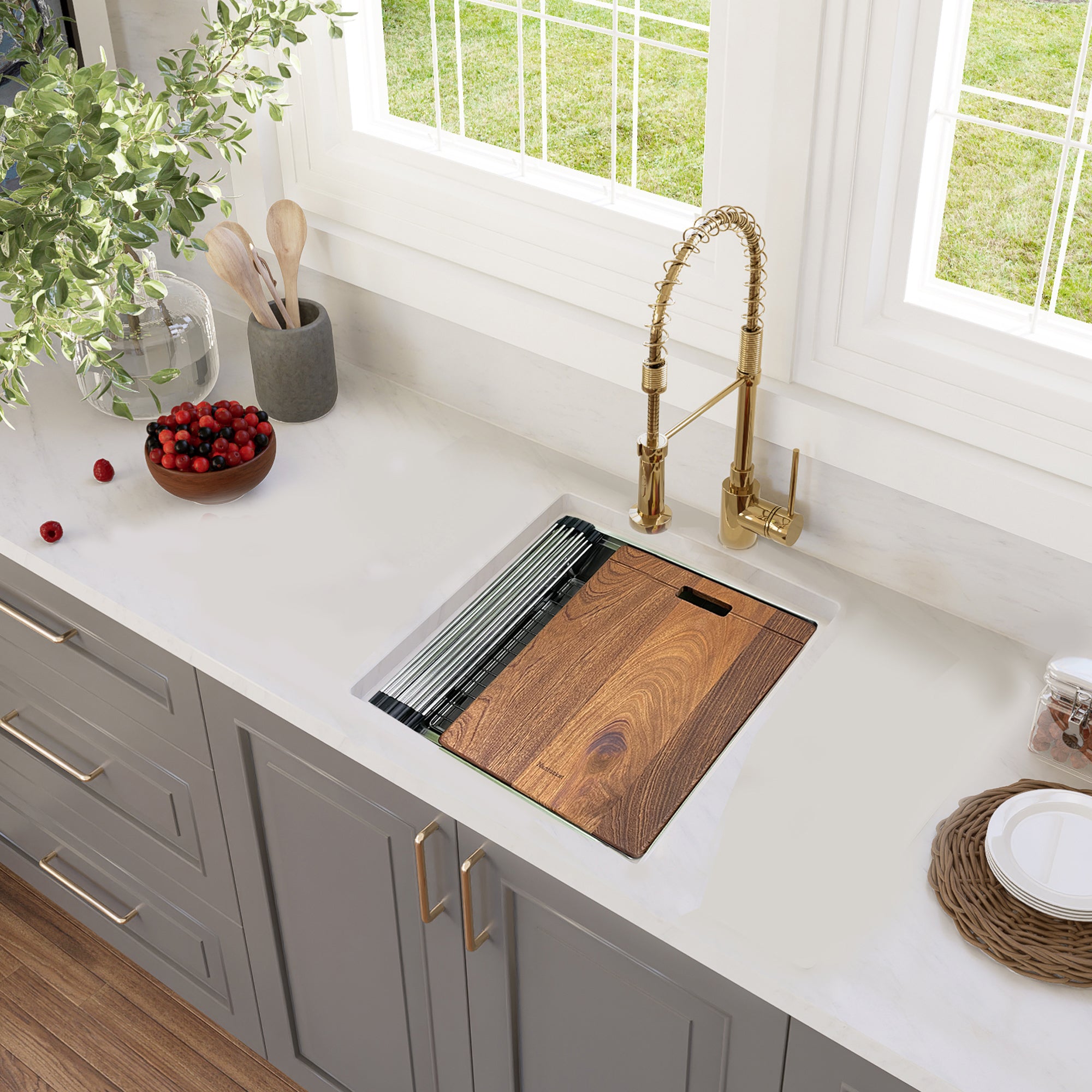 Nantucket Sinks 19" Single Bowl Undermount Workstation Prep Sink