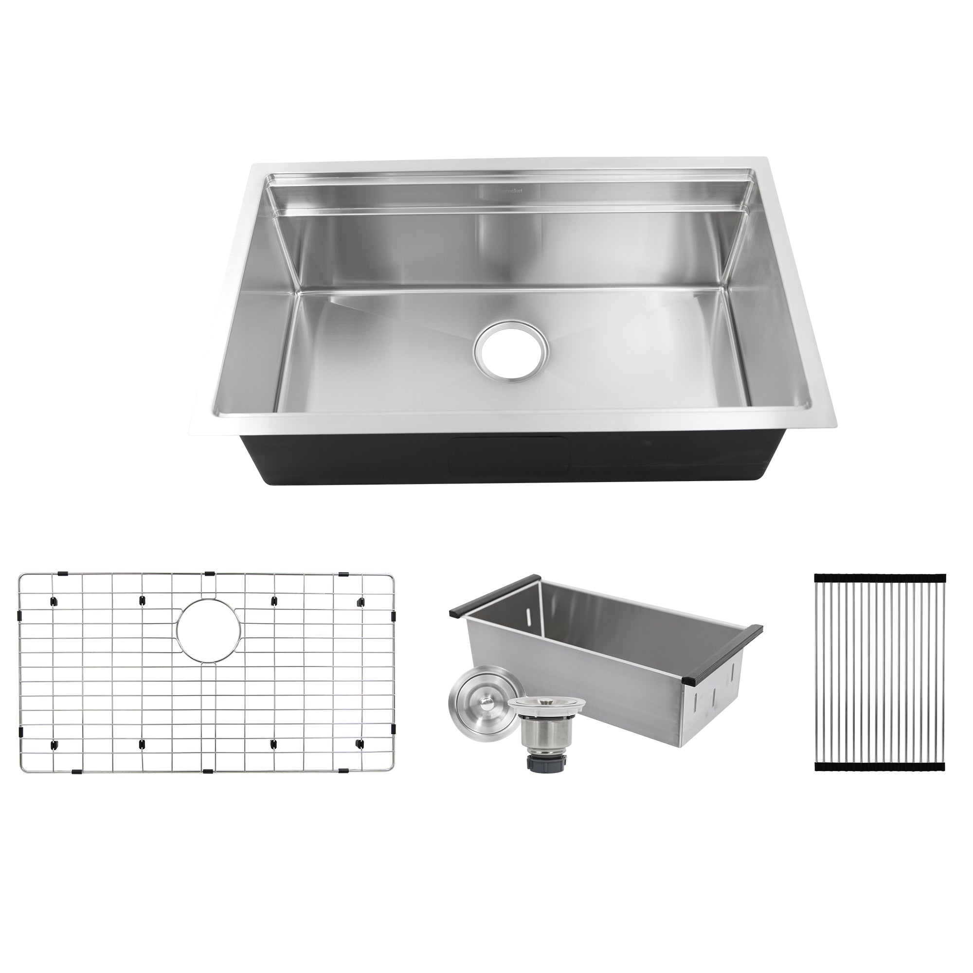 Nantucket Sinks SR-PS-3220-16 - 32" Professional Workstation Small Radius Undermount Stainless Kitchen Sink with Accessories
