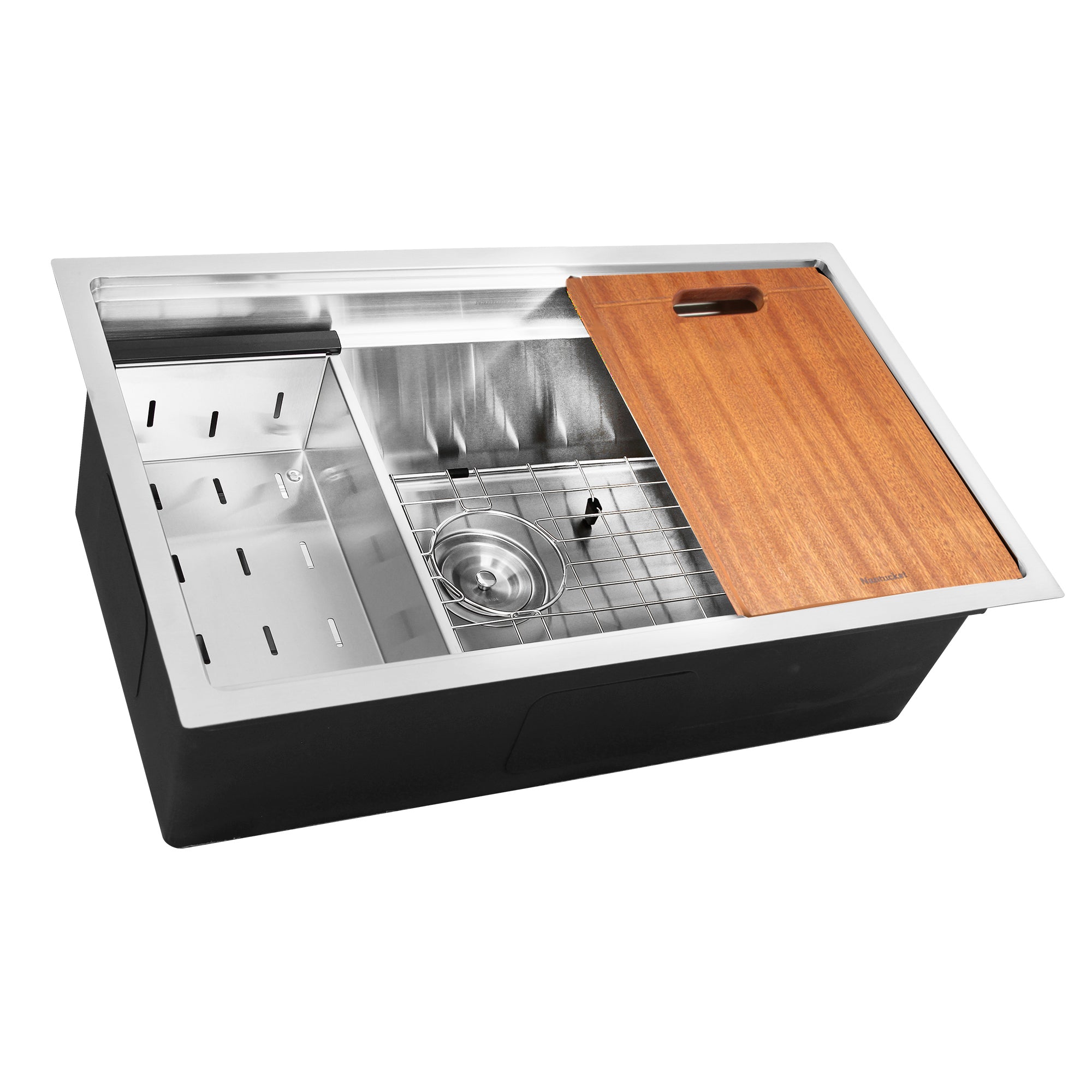 Nantucket Sinks SR-PS2-2818-16 - 28" Pro Series Workstation Single Bowl Undermount Stainless Steel Kitchen Sink with Included Accessories