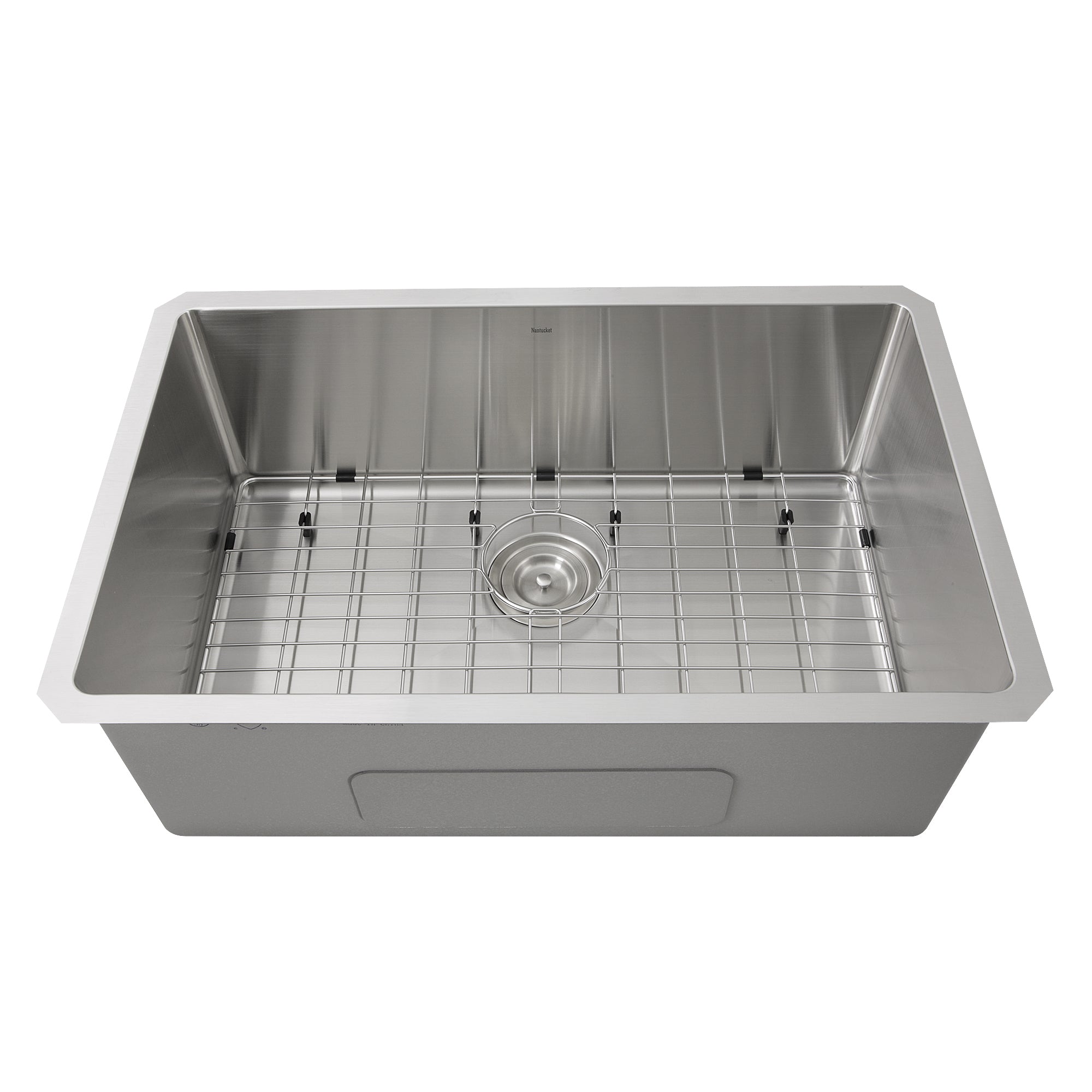 Nantucket Sinks SR3018 - Pro Series Rectangle Single Bowl Undermount Small Radius Corners Stainless Steel Kitchen Sink, 16 Gauge