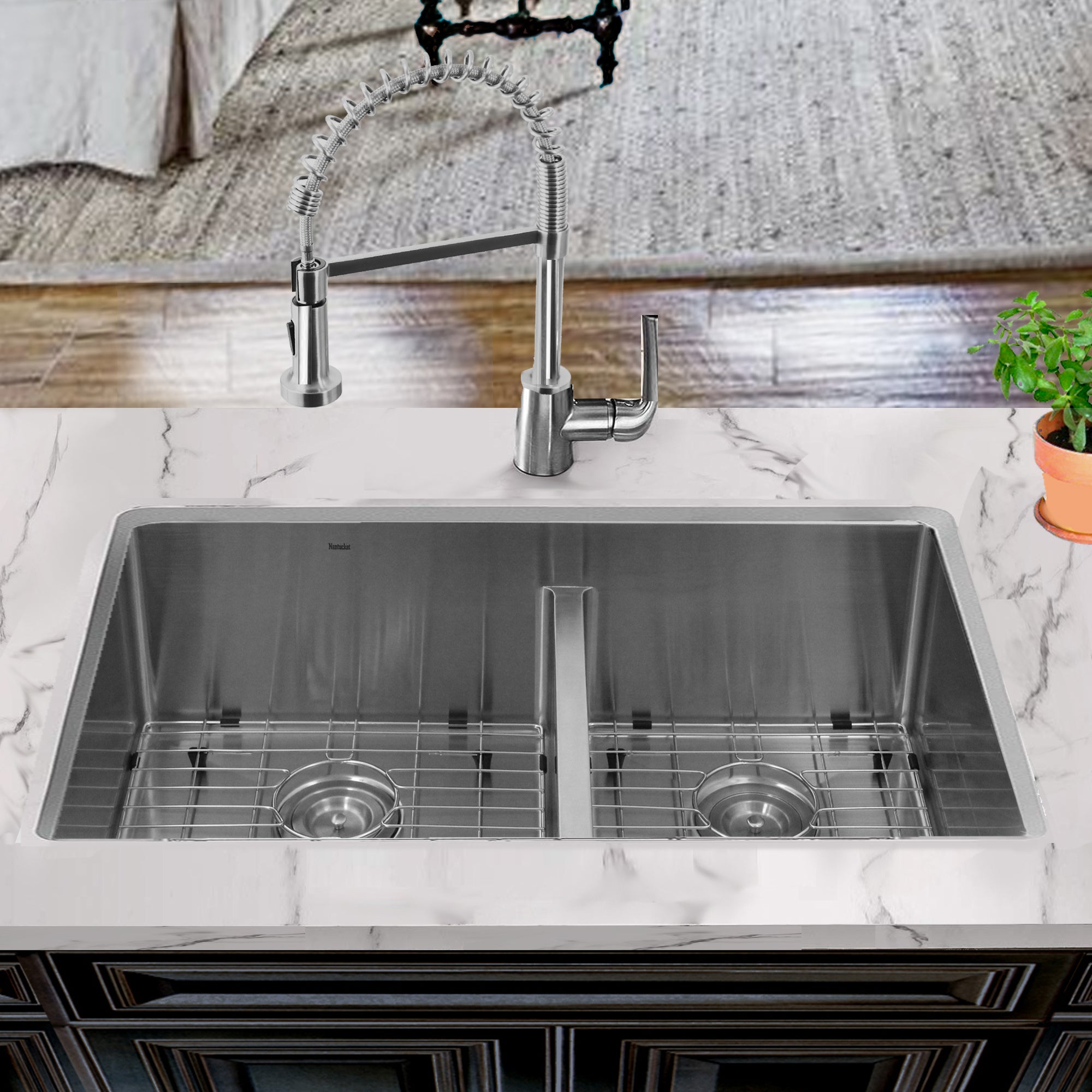 32" Pro Series 60/40 Stainless Steel Kitchen Sink