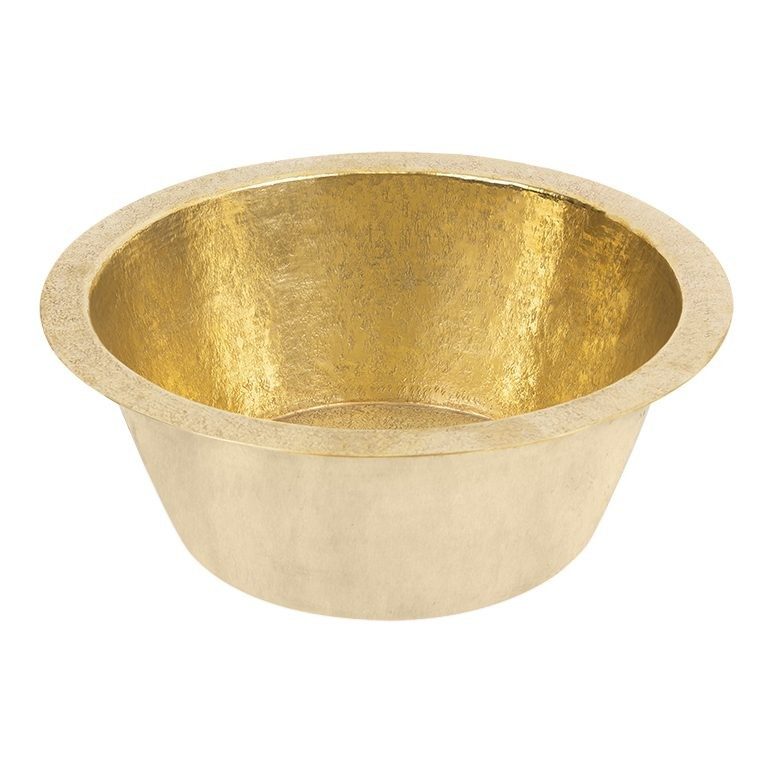 14" Undermount Round Terra Firma Thick Polished Brass Prep Sink