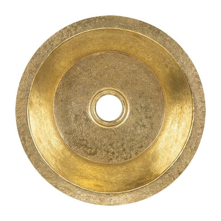 14" Undermount Round Terra Firma Thick Polished Brass Prep Sink