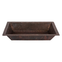 22" x 14" Heavy Gauge Copper Bathroom Sink