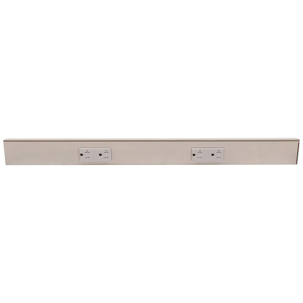 Tamper Resistant Angle Under Cabinet Outlet Power Strip | Satin Nickel Finish-DirectSinks