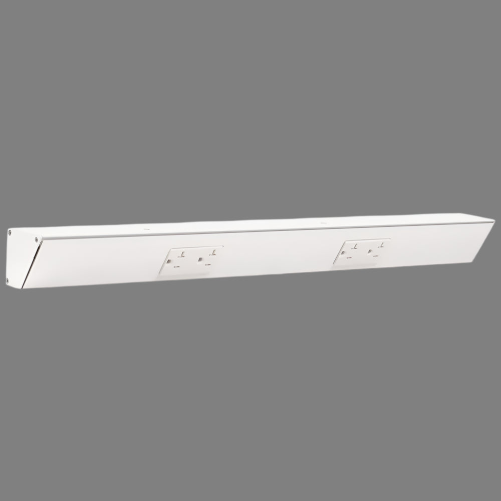 Tamper Resistant Angle Under Cabinet Outlet Power Strip | White Finish-DirectSinks