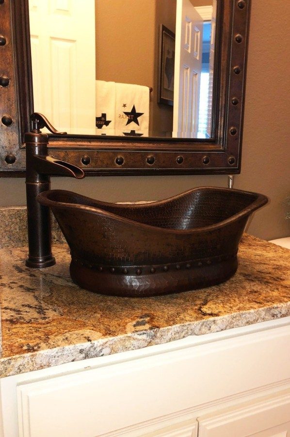Premier Copper Products Bath Tub Vessel Hammered Copper Sink
