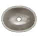 17" Oval Nickel Plated Hammered Copper Recessed Bathroom Sink-DirectSinks
