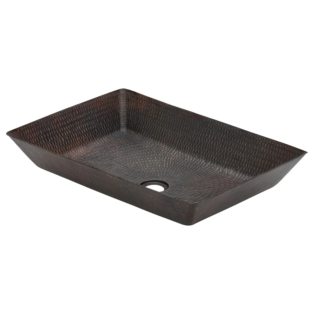 Premier Copper Products 20" Rectangle Vessel Hammered Copper Sink