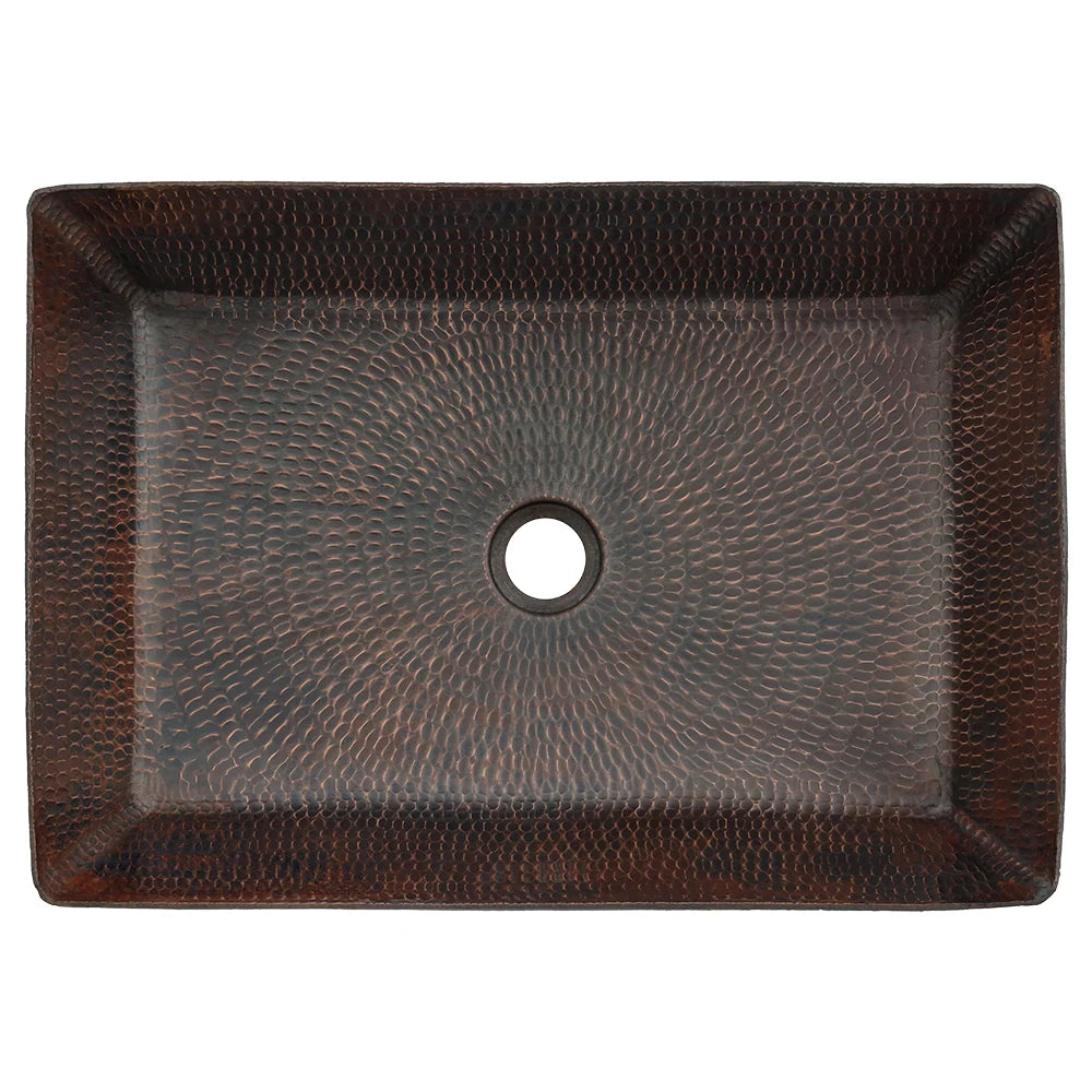 Premier Copper Products 20" Rectangle Vessel Hammered Copper Sink