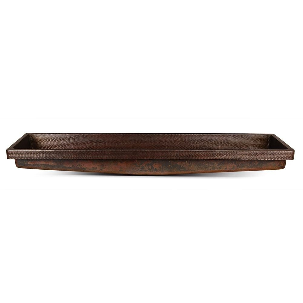 Premier Copper Products 60" Rectangle Skirted Vessel Hammered Copper Sink