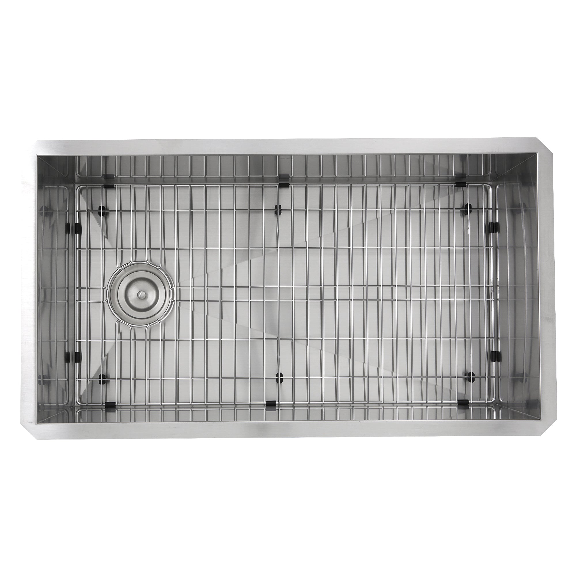 Nantucket Sinks ZR3218-OSD - 32" Pro Series Large Rectangle Single Bowl Undermount Small Radius Stainless Steel Kitchen Sink, Offset Drain