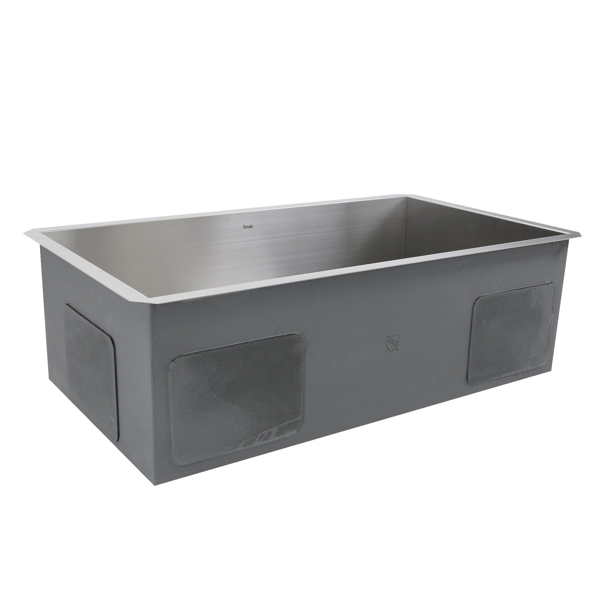 Nantucket Sinks ZR3218-OSD - 32" Pro Series Large Rectangle Single Bowl Undermount Small Radius Stainless Steel Kitchen Sink, Offset Drain