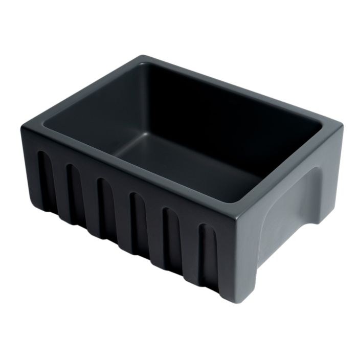 ALFI 24" Matte Black Reversible Smooth/Fluted Single Bowl Fireclay Farm Sink