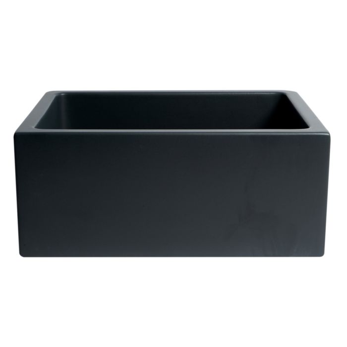 ALFI 24" Matte Black Reversible Smooth/Fluted Single Bowl Fireclay Farm Sink