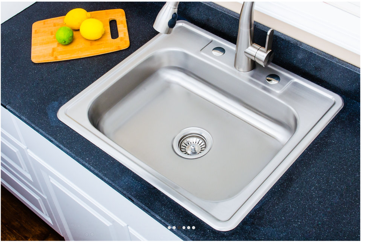 Wells Sinkware 25" 20-Gauge Drop-in 3-Hole Single Bowl ADA Compliant Stainless Steel Kitchen Sink with Strainer