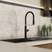 Wasserwerk Single Hole Pull Down Kitchen Faucet | Matte Black & Brushed Gold-DirectSinks