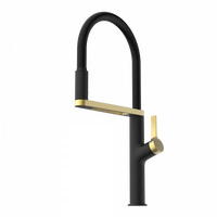 Wasserwerk Single Hole Pull Down Kitchen Faucet | Matte Black & Brushed Gold