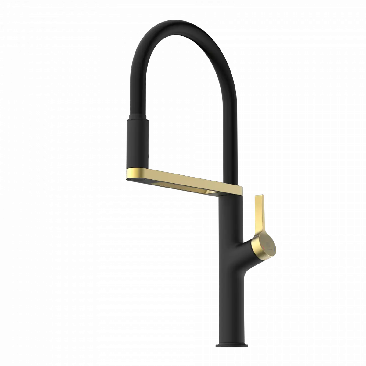 Wasserwerk Single Hole Pull Down Kitchen Faucet | Matte Black & Brushed Gold-DirectSinks