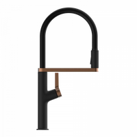 Wasserwerk Single Hole Pull Down Kitchen Faucet | Matte Black & Rose Gold