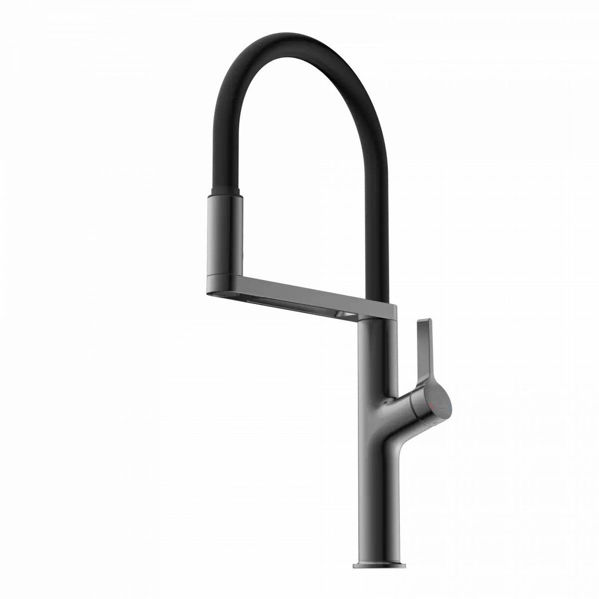 Wasserwerk Single Hole Pull Down Kitchen Faucet in Matte Graphite