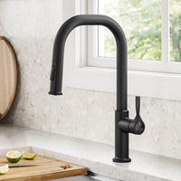 KRAUS Torak Single Handle Pull Down Kitchen Faucet in Matte Black