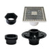 4" Brass Square Grid Shower Drain with Flange-DirectSinks