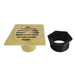 Symmetric 4" Brass Square Grid Shower Drain with Flange and Hair Trap-DirectSinks