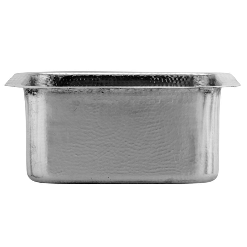 Nantucket Sinks 16 1/2" Square Hammered Satin Matte Finish Stainless Bar Sink