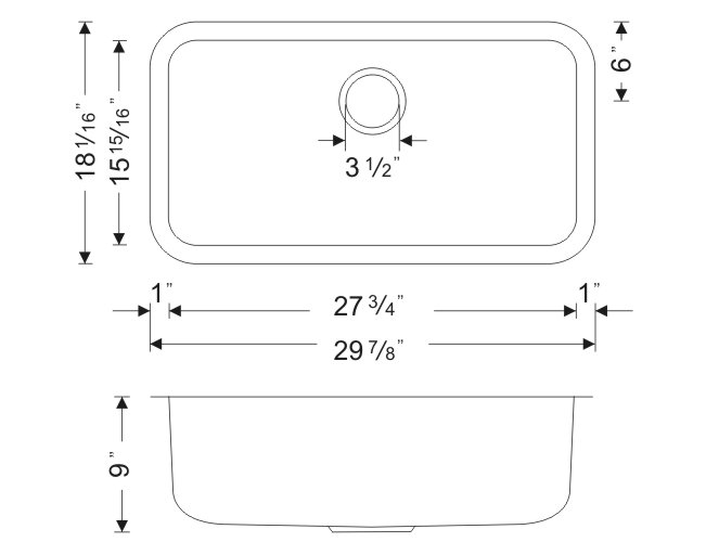 Wells Sinkware 30" 18-Gauge Undermount Single Bowl Stainless Steel Kitchen Sink with Grid Rack and Basket Strainer