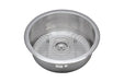 Wells Sinkware 19" Round 18-Gauge Undermount Single Bowl Stainless Steel Kitchen Bar Sink with Grid Rack and Strainer-DirectSinks