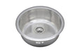 Wells Sinkware 19" Round 18-Gauge Undermount Single Bowl Stainless Steel Kitchen Bar Sink with Grid Rack and Strainer-DirectSinks