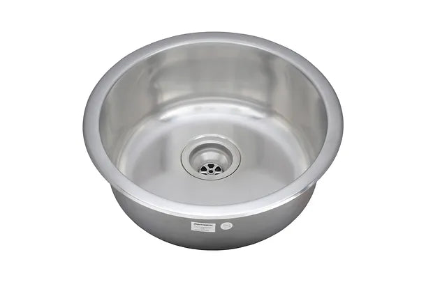 Wells Sinkware 19" Round 18-Gauge Undermount Single Bowl Stainless Steel Kitchen Bar Sink with Grid Rack and Strainer-DirectSinks