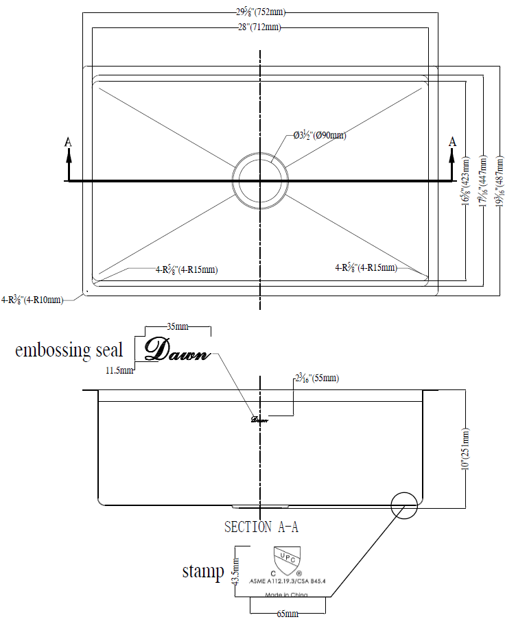Dawn 30" DSR2817 Stainless Undermount Workstation Kitchen Sink-DirectSinks