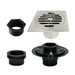 4" Brass Square Grid Shower Drain with Flange-DirectSinks