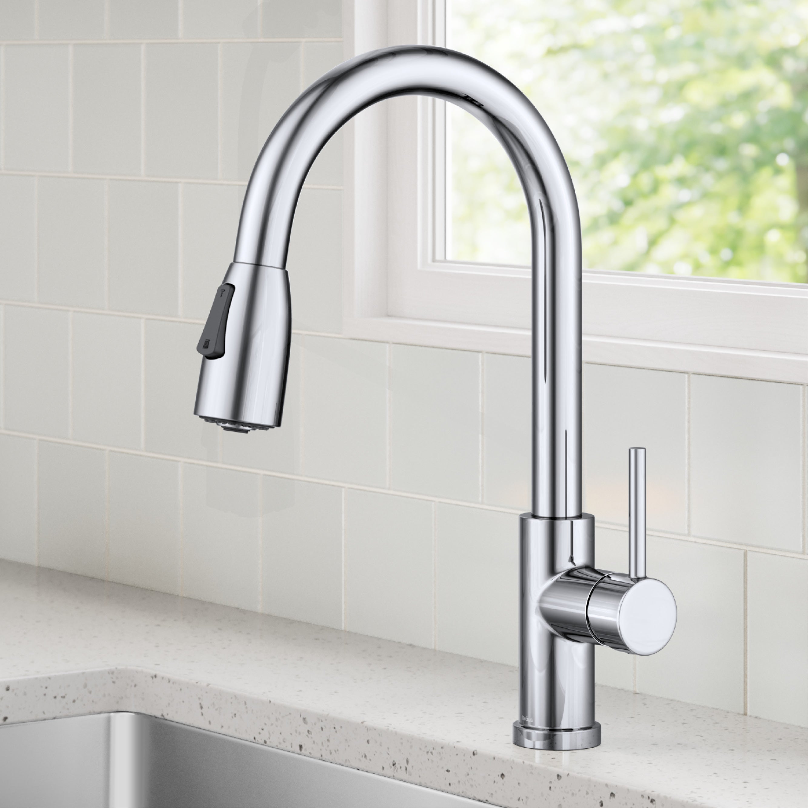 KRAUS Coda 2-Function Single Handle Pull Down Kitchen Faucet in ChromeDirectSinks