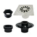 4" Brass Square Grid Shower Drain with Flange-DirectSinks