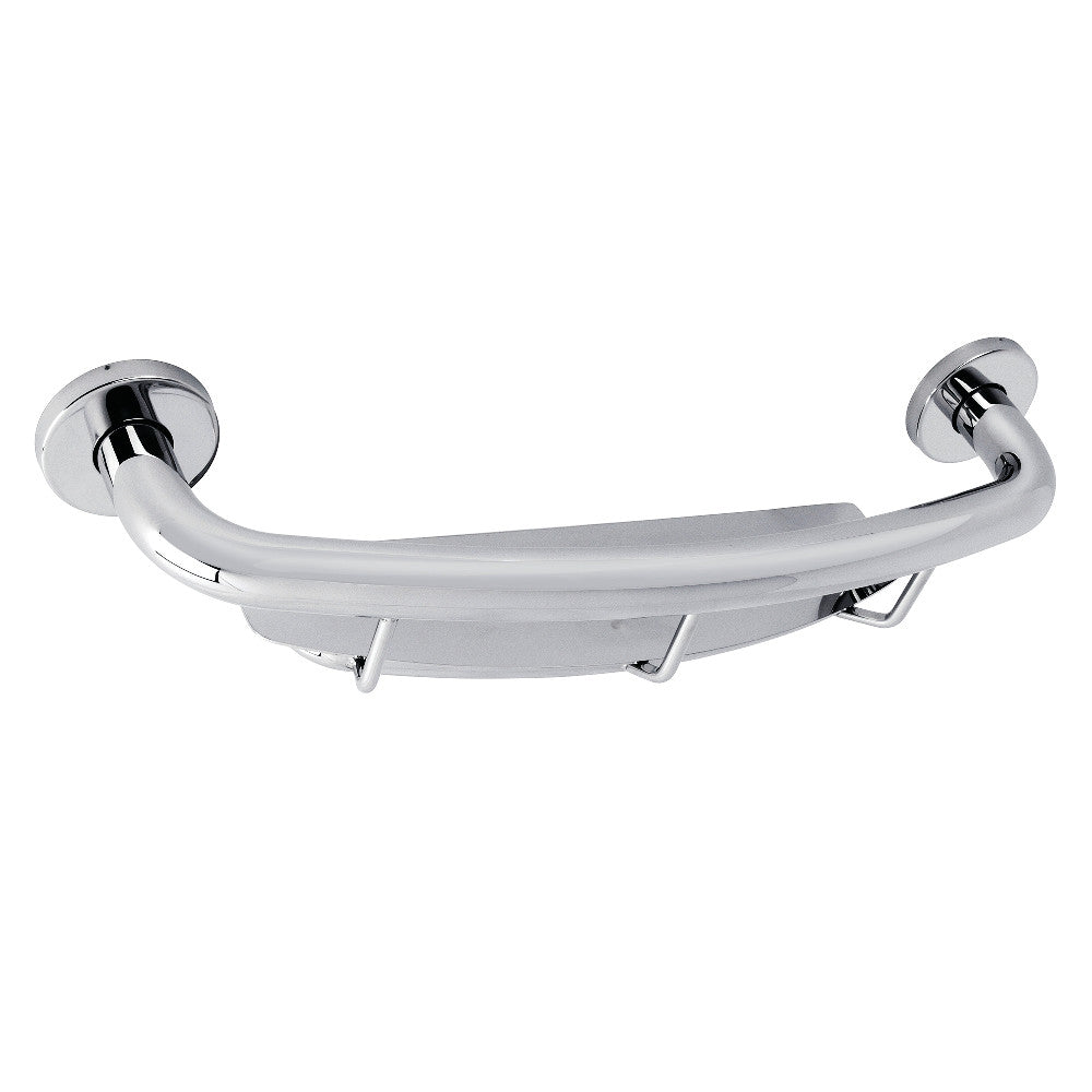 Meridian 18" Stainless Steel Grab Bar with Shelf in Polished Chrome