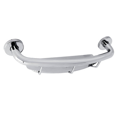 Meridian 18" Stainless Steel Grab Bar with Shelf in Polished Chrome