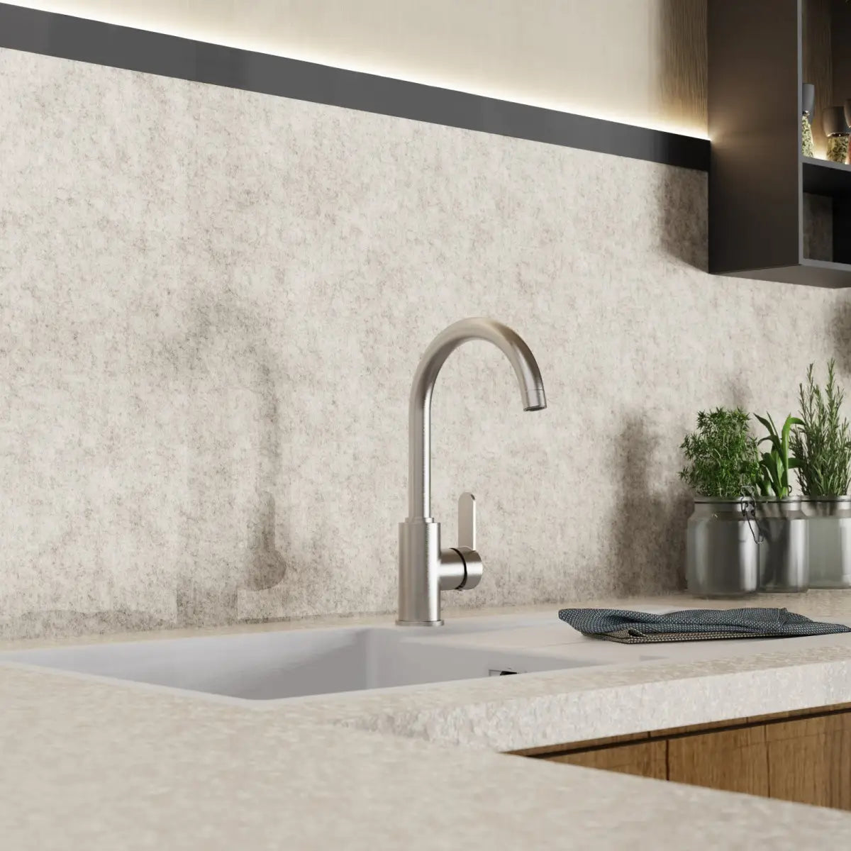 Wasserwerk Curved Bar Faucet in Brushed Nickel