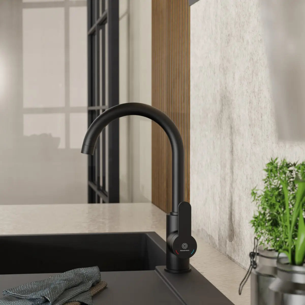 Wasserwerk Curved Bar Faucet in Matte Black