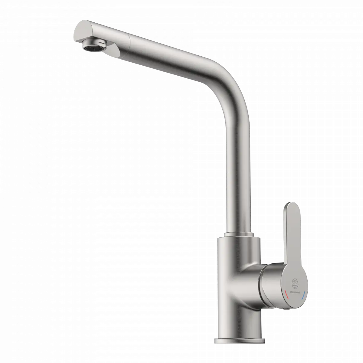 Wasserwerk Felis Single Hole Straight Kitchen Faucet in Brushed Nickel