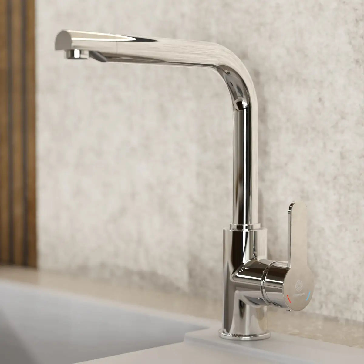 Wasserwerk Felis Single Hole Straight Kitchen Faucet in Chrome