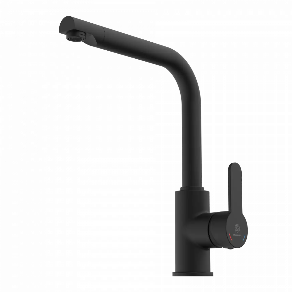 Wasserwerk Felis Single Hole Straight Kitchen Faucet in Matte Black