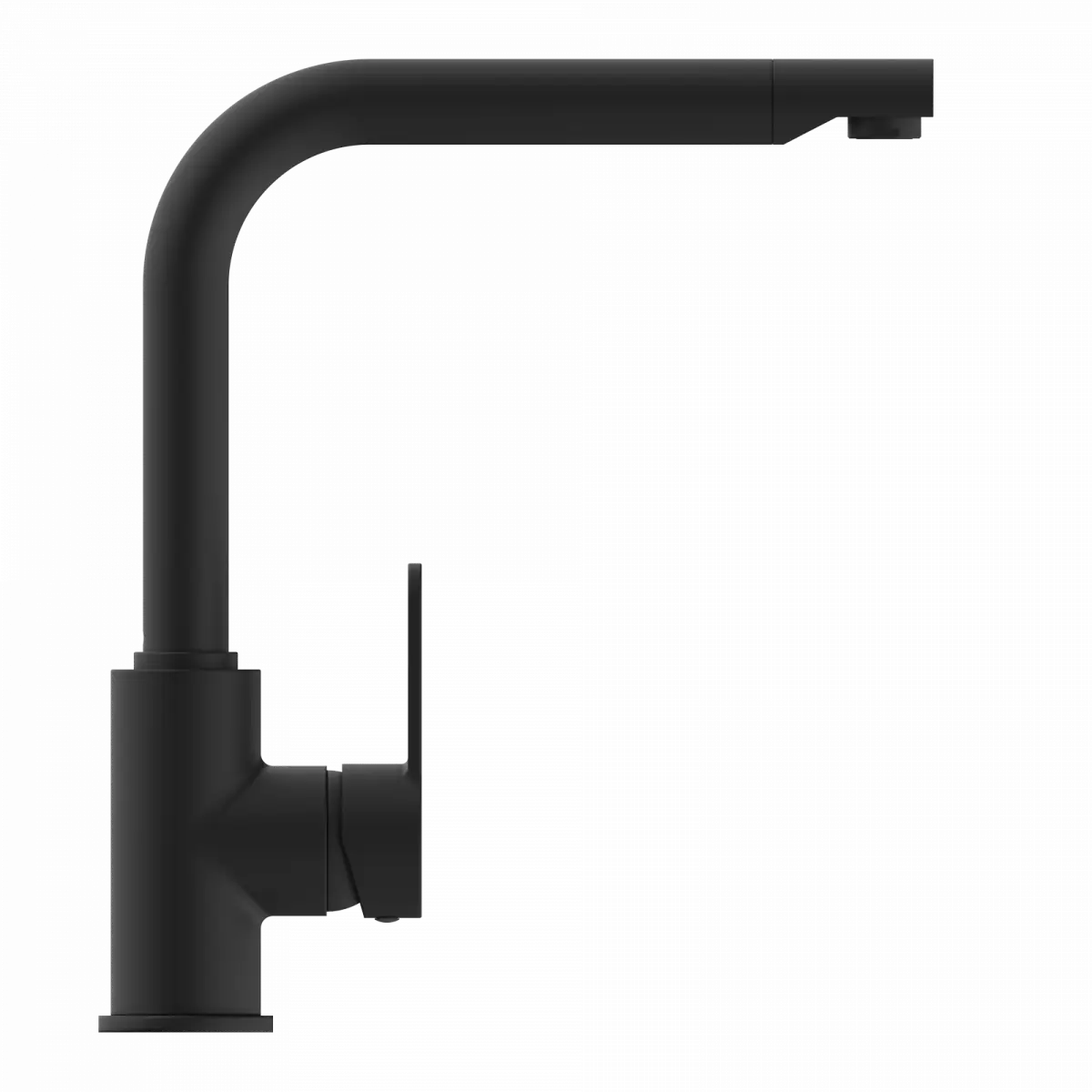 Wasserwerk Felis Single Hole Straight Kitchen Faucet in Matte Black