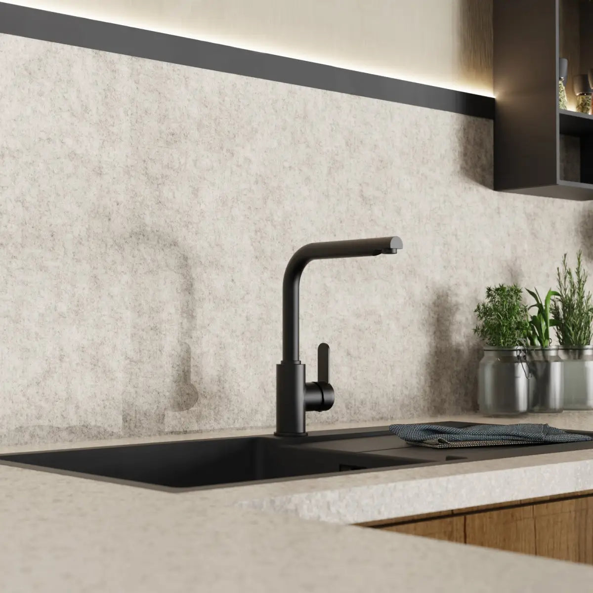 Wasserwerk Felis Single Hole Straight Kitchen Faucet in Matte Black