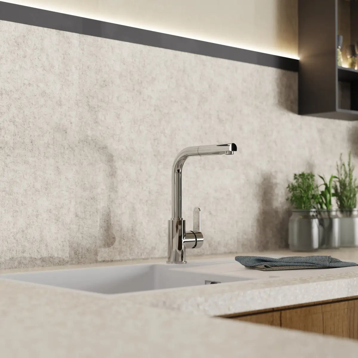 Wasserwerk Kitchen Faucet with Pull-Out Straight Spout in Chrome