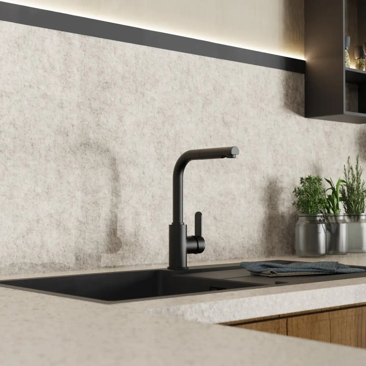 Wasserwerk Kitchen Faucet with Pull-Out Straight Spout in Matte Black