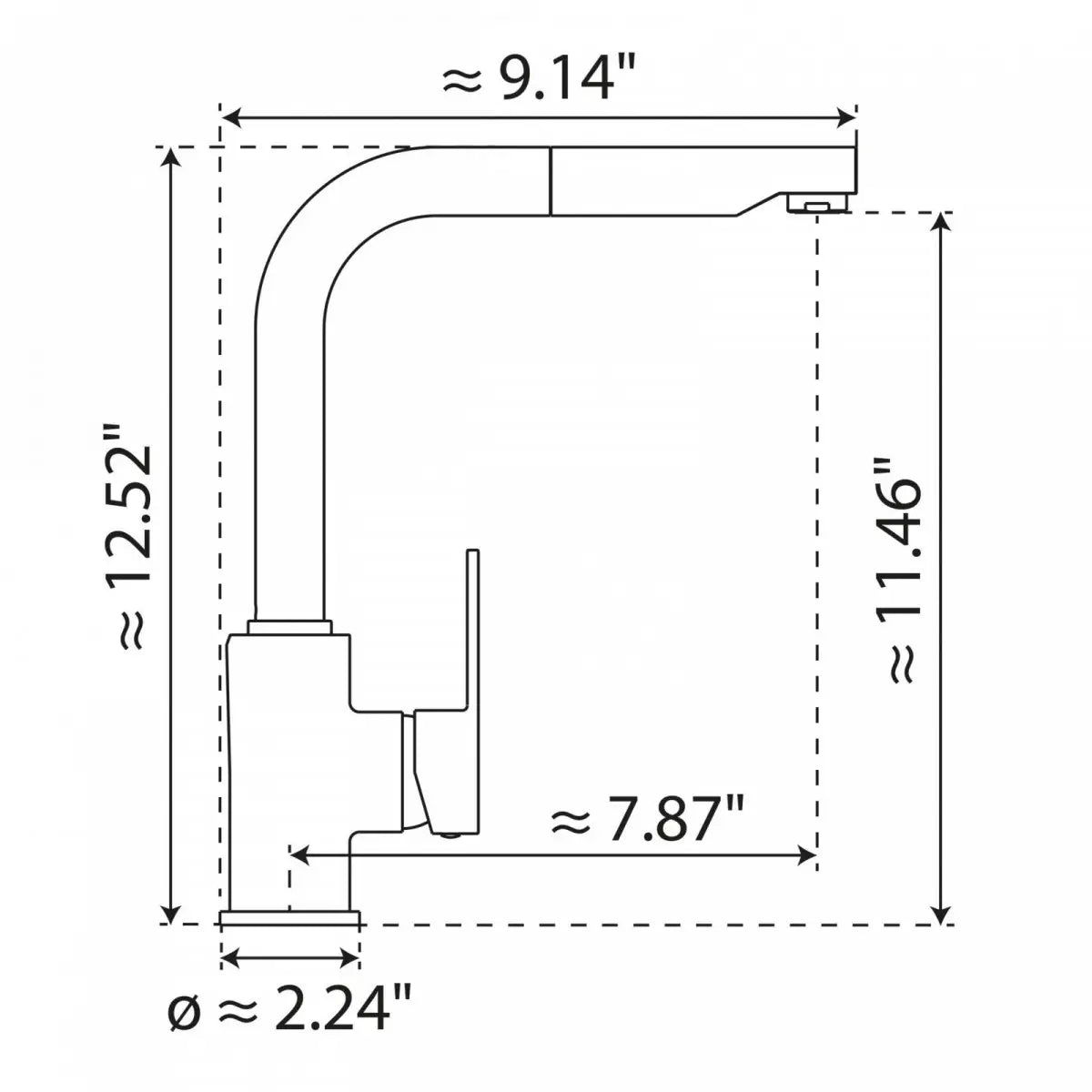 Wasserwerk Kitchen Faucet with Pull-Out Straight Spout in Matte Black